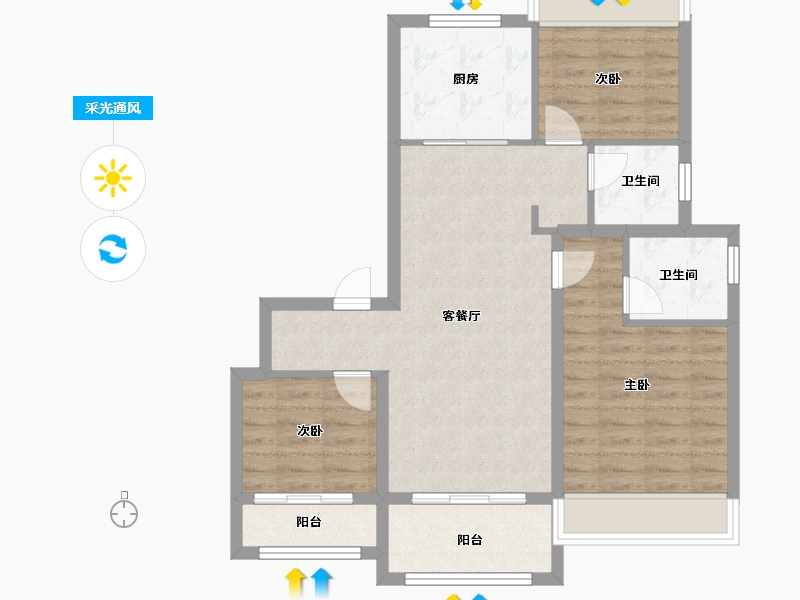 上海-上海市-9公馆-78.40-户型库-采光通风