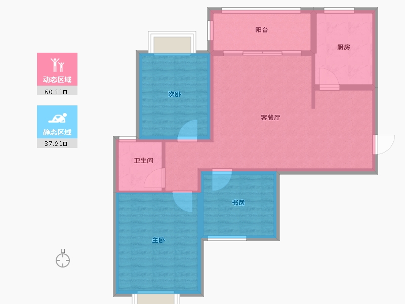 河南省-南阳市-书林苑-88.18-户型库-动静分区