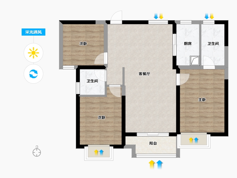 山西省-运城市-正通万和城-89.00-户型库-采光通风