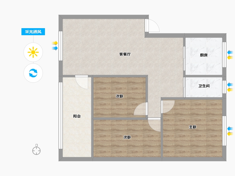 河北省-保定市-七街C区住宅小区-69.00-户型库-采光通风