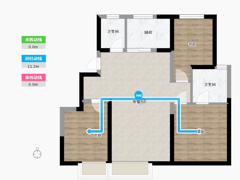 天津-天津市-中建城煦和湾-70.70-户型库-动静线