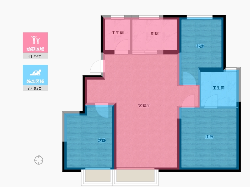 天津-天津市-中建城煦和湾-70.70-户型库-动静分区