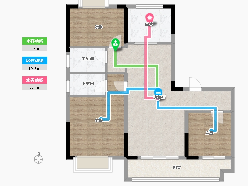 湖北省-襄阳市-碧桂园御玺-92.00-户型库-动静线