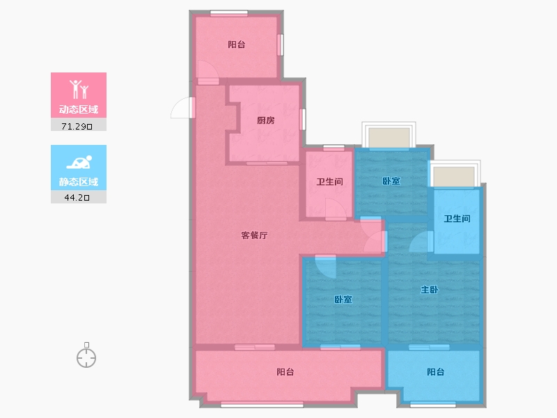 海南省-海口市-招商雍江湾-99.20-户型库-动静分区