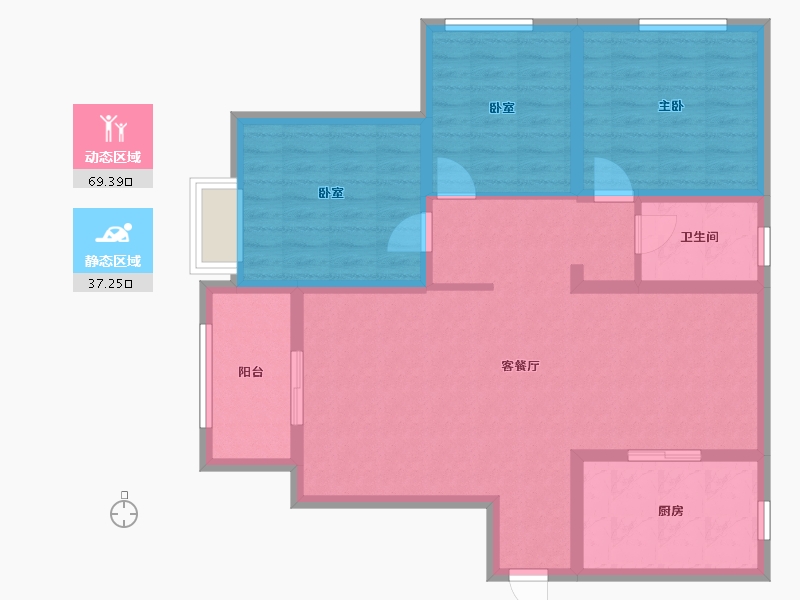 安徽省-宿州市-丽水苑-95.20-户型库-动静分区