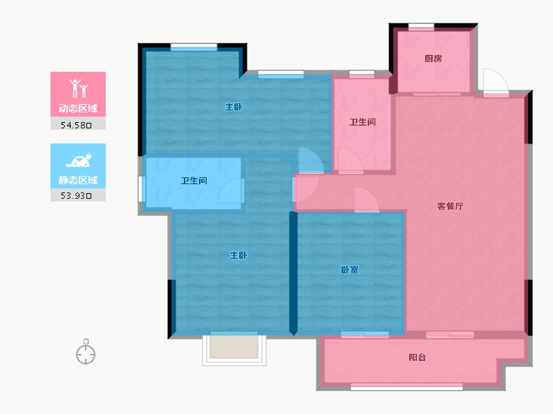 浙江省-绍兴市-卧龙万城府-98.74-户型库-动静分区