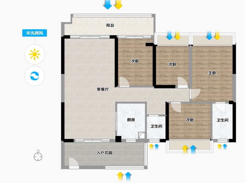 广东省-韶关市-青云府-120.00-户型库-采光通风