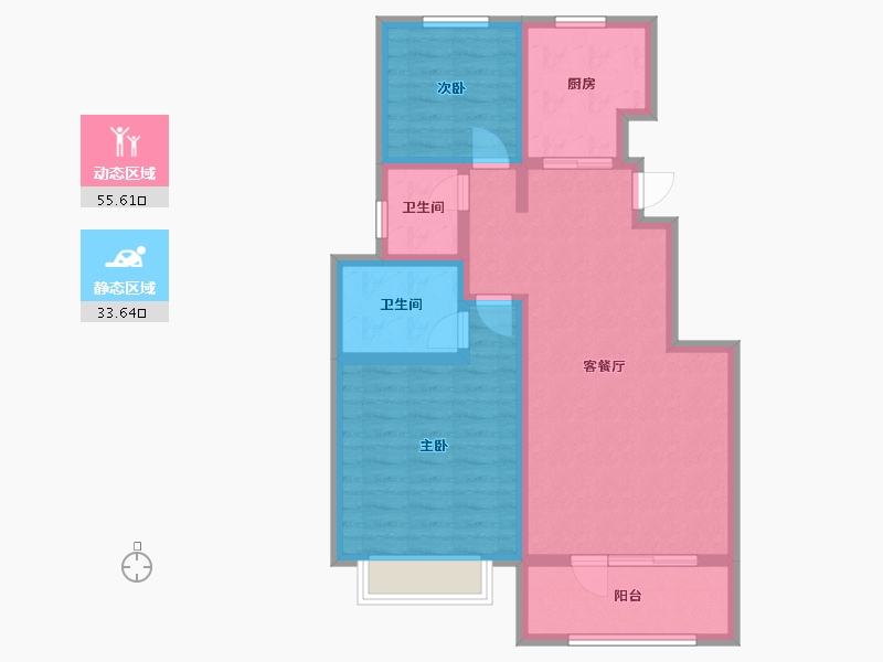 山东省-青岛市-桃园东方-78.94-户型库-动静分区