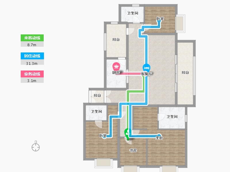 广东省-韶关市-保利中滨花园-180.00-户型库-动静线