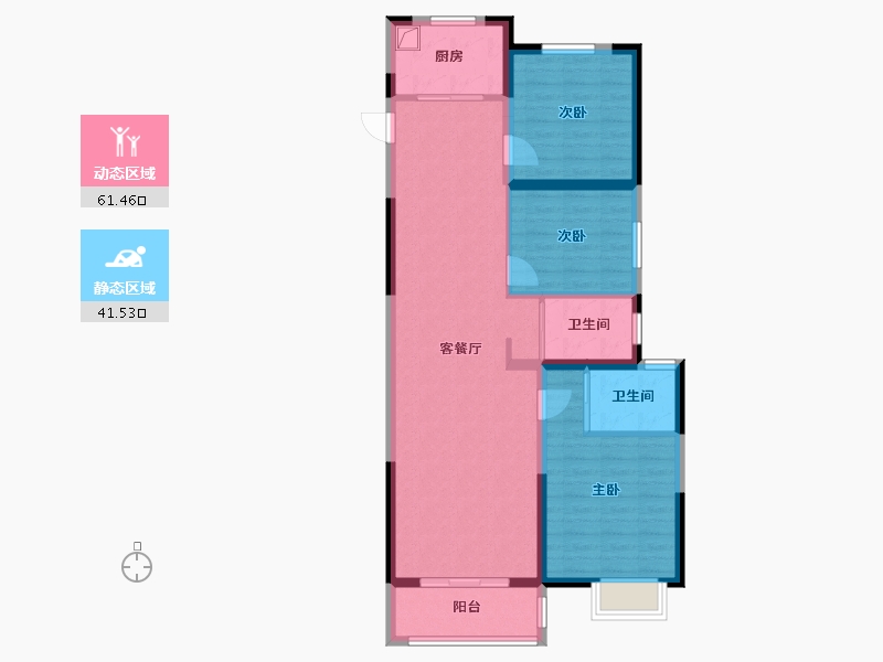 河南省-郑州市-绿都澜湾新苑-97.33-户型库-动静分区