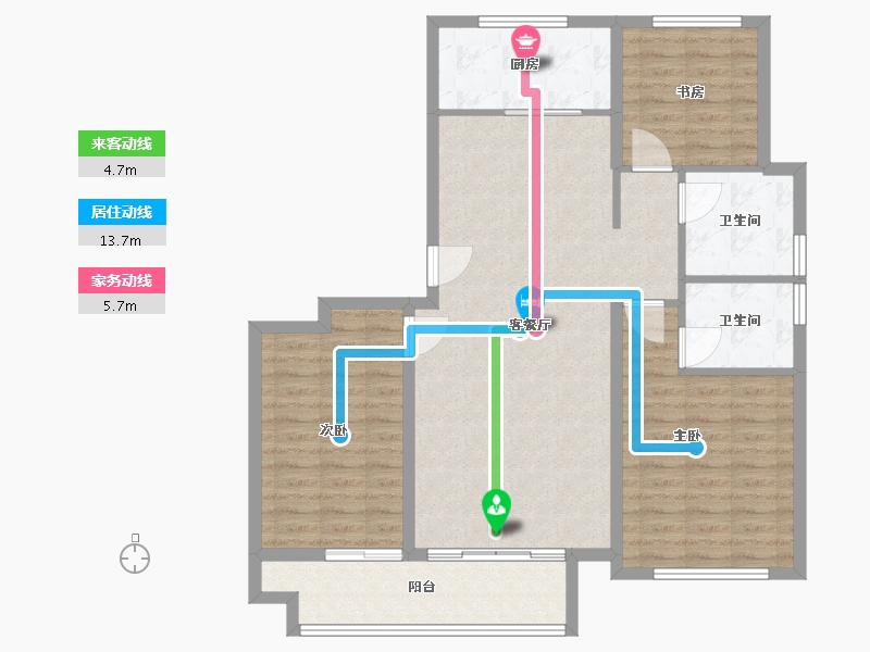 山东省-潍坊市-圣悦理想之城-105.00-户型库-动静线