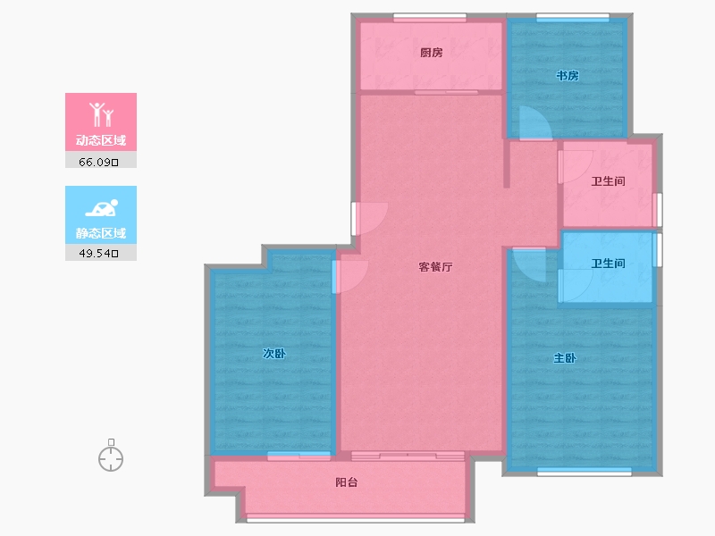 山东省-潍坊市-圣悦理想之城-105.00-户型库-动静分区