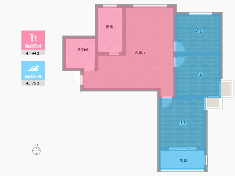 河北省-邯郸市-翠湖西华府-80.00-户型库-动静分区