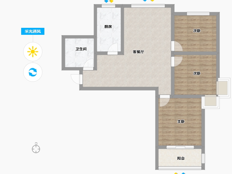 河北省-邯郸市-翠湖西华府-80.00-户型库-采光通风