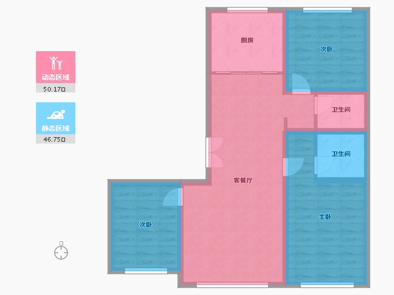 内蒙古自治区-赤峰市-华睿园-100.30-户型库-动静分区