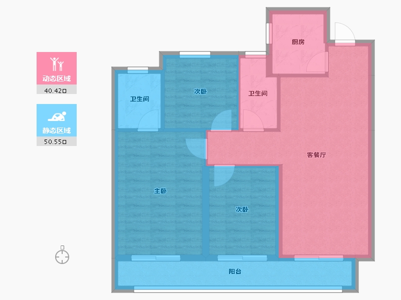 浙江省-金华市-永康市锦绣翠屏小区-84.80-户型库-动静分区