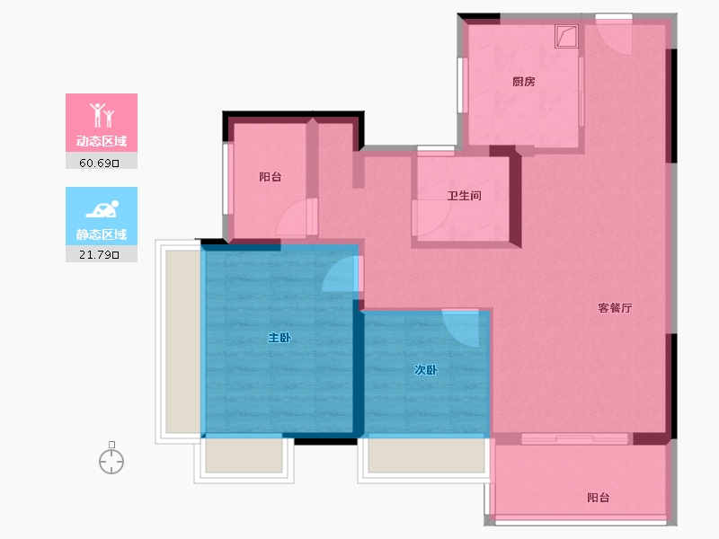 广东省-佛山市-美的云璟-73.00-户型库-动静分区