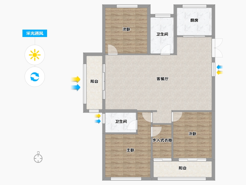 浙江省-金华市-永康市锦绣翠屏小区-114.40-户型库-采光通风