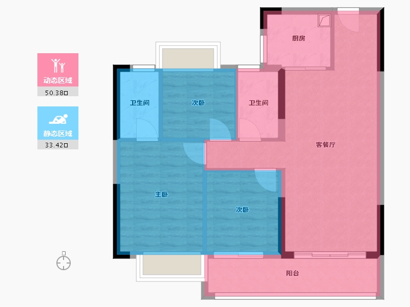 江西省-抚州市-碧桂园悦江府-76.00-户型库-动静分区