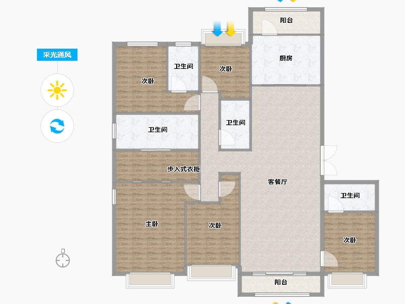 山西省-太原市-星河湾6号园-229.60-户型库-采光通风