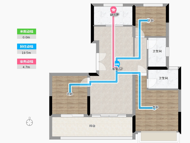 江苏省-苏州市-万科颐和玲珑-98.00-户型库-动静线