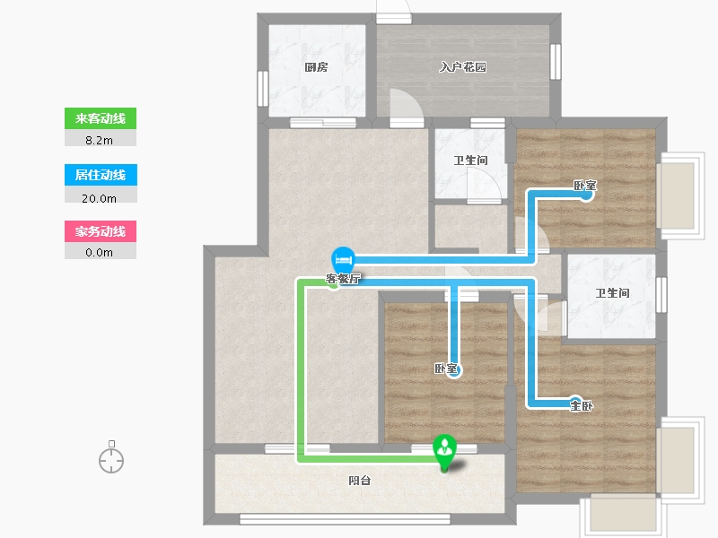 湖南省-长沙市-格兰小镇-96.00-户型库-动静线