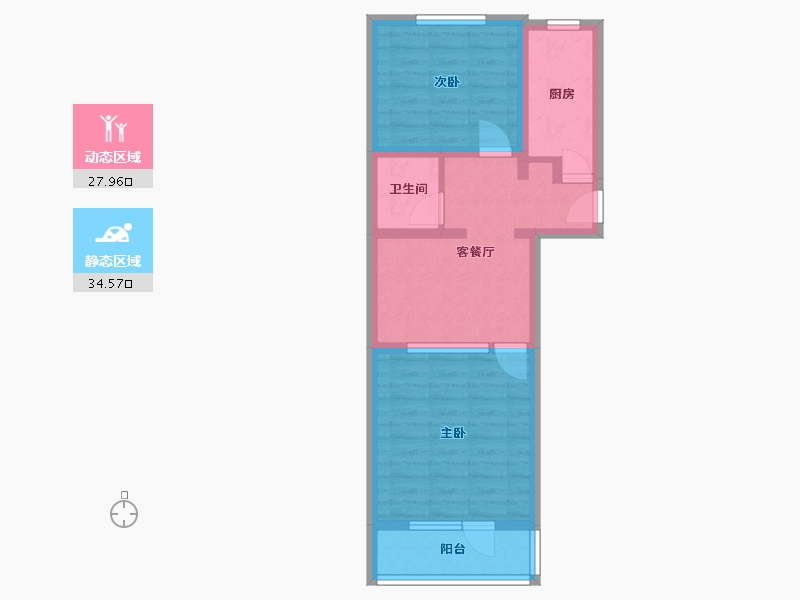 北京-北京市-双花园西里-一区-50.90-户型库-动静分区