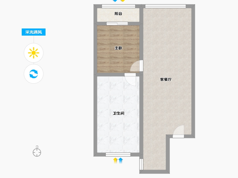 辽宁省-沈阳市-融创城-63.00-户型库-采光通风