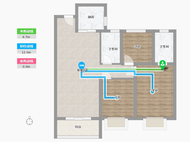 山西省-临汾市-锦都佳园-82.99-户型库-动静线