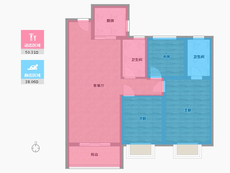 山西省-临汾市-锦都佳园-82.99-户型库-动静分区