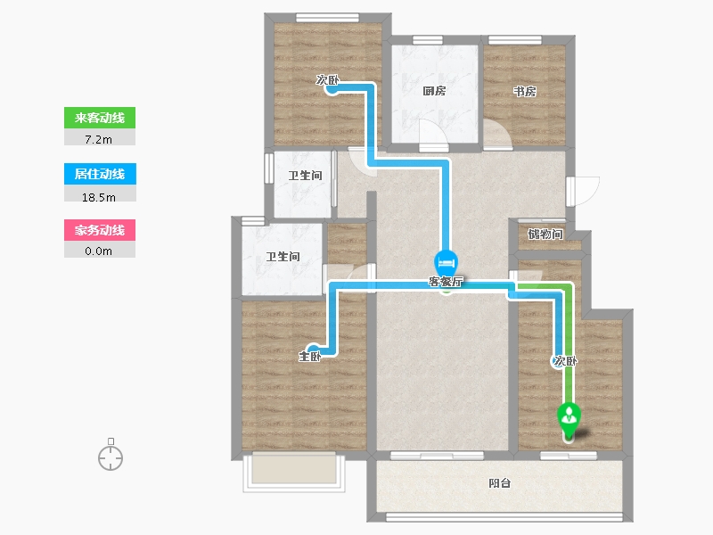 浙江省-宁波市-万科沐拾里-102.40-户型库-动静线