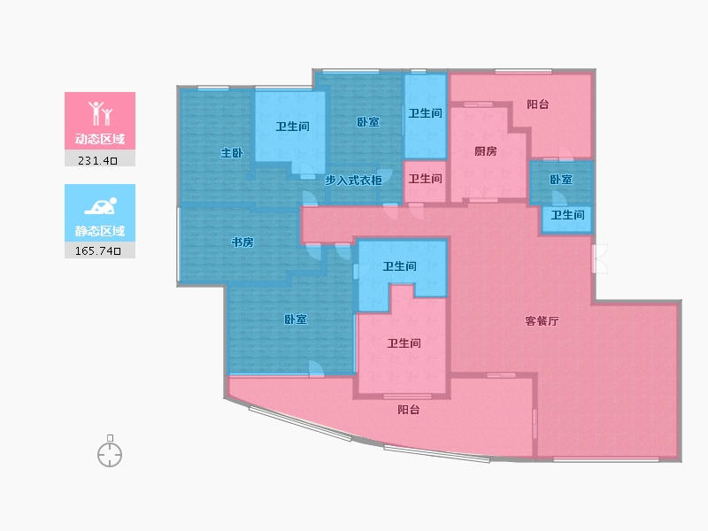 广东省-广州市-侨鑫汇悦台-358.47-户型库-动静分区