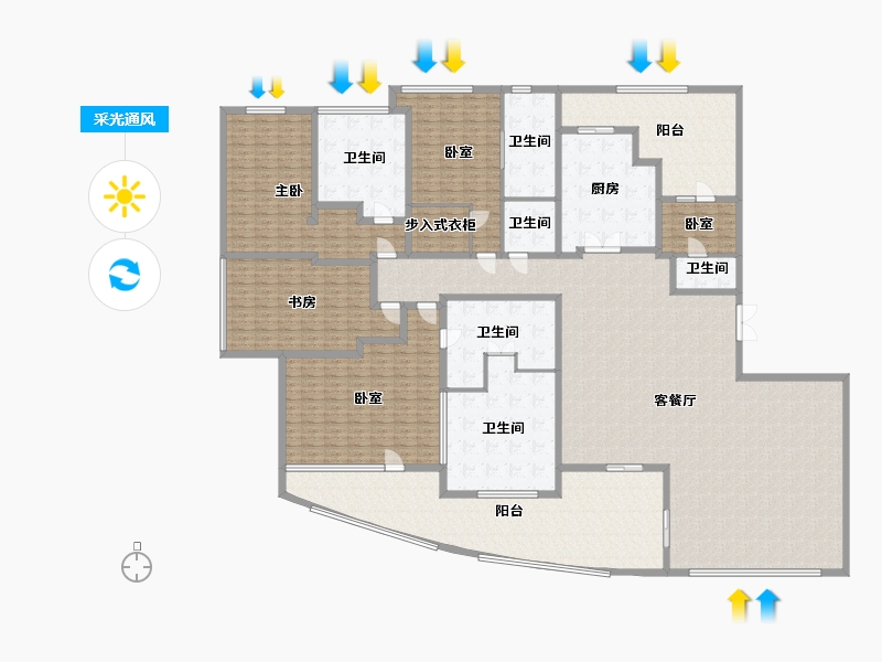 广东省-广州市-侨鑫汇悦台-358.47-户型库-采光通风