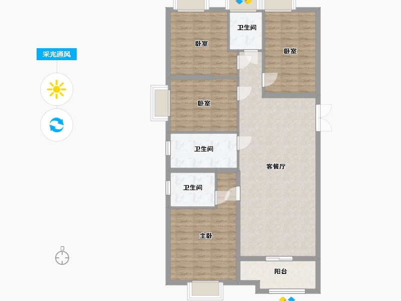 福建省-泉州市-万科·城市之光-二期-115.41-户型库-采光通风