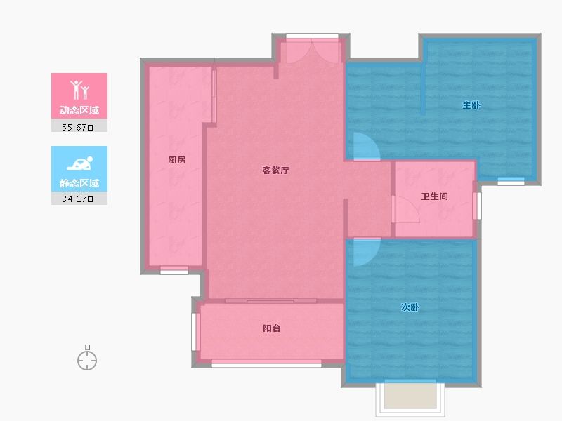 江苏省-南京市-世茂滨江新城-80.00-户型库-动静分区