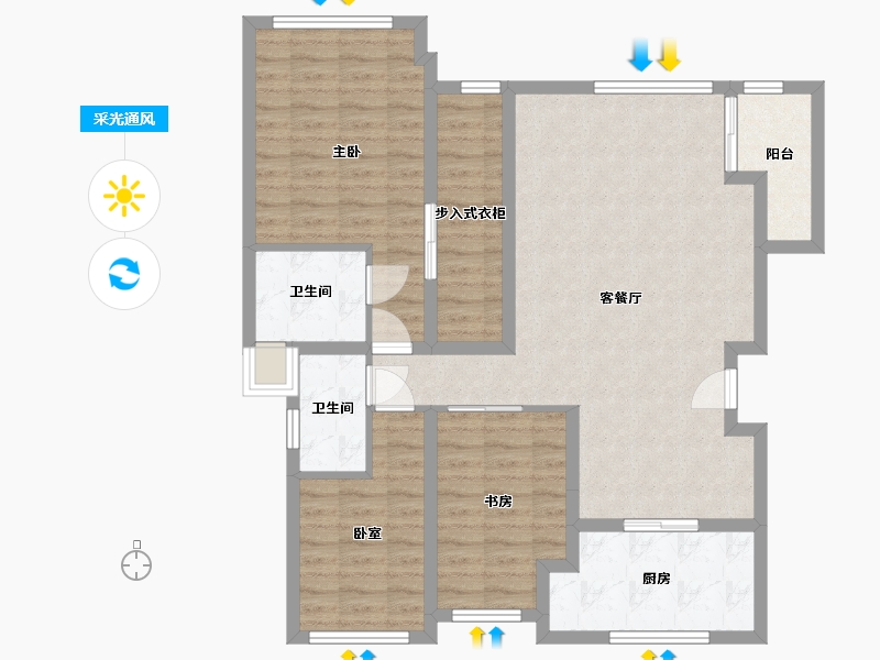 重庆-重庆市-礼乐东方-100.00-户型库-采光通风