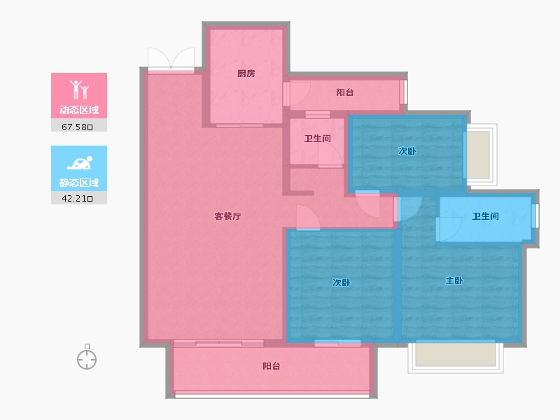 贵州省-贵阳市-融创九樾府-99.00-户型库-动静分区