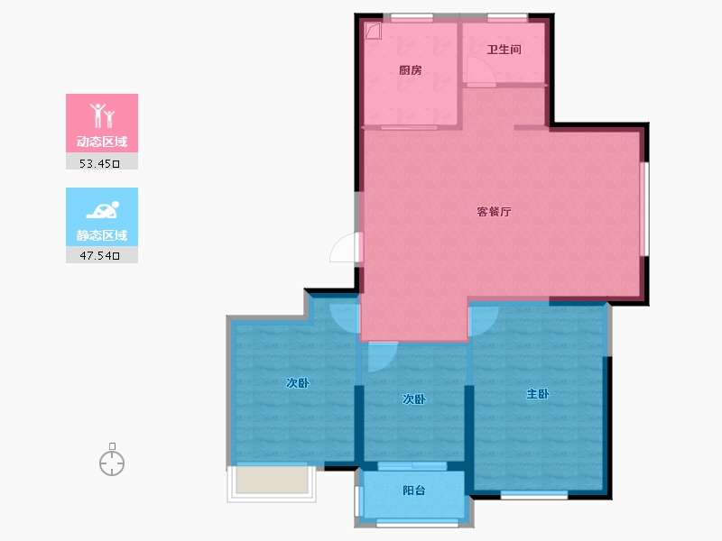 江苏省-盐城市-中庚香城世家-91.60-户型库-动静分区