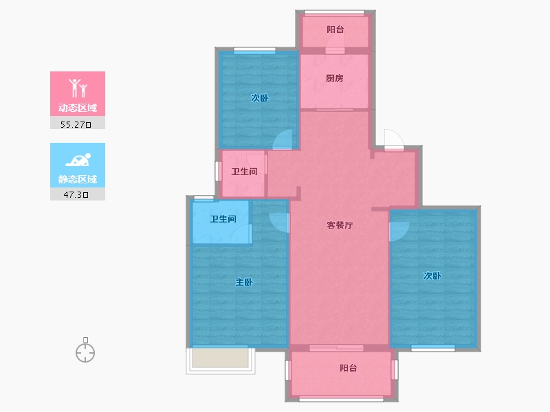 江苏省-宿迁市-宇业东方红郡-93.00-户型库-动静分区