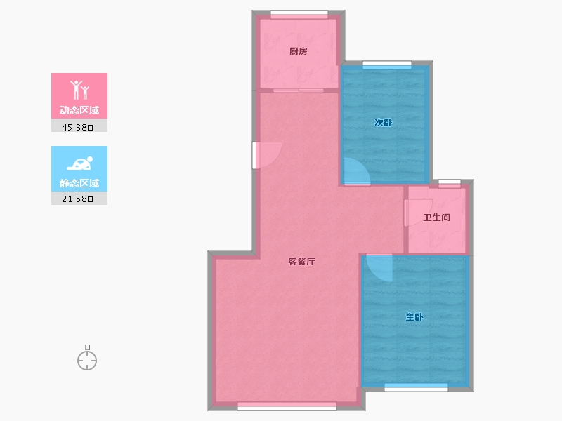 辽宁省-丹东市-港城御园-71.10-户型库-动静分区