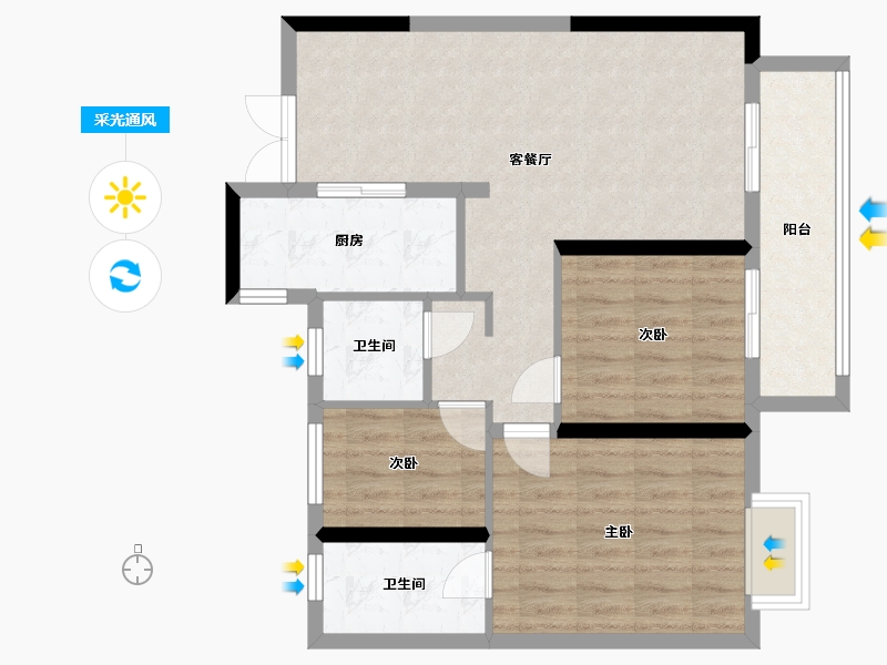 江西省-赣州市-保利嘉福领秀山-88.00-户型库-采光通风