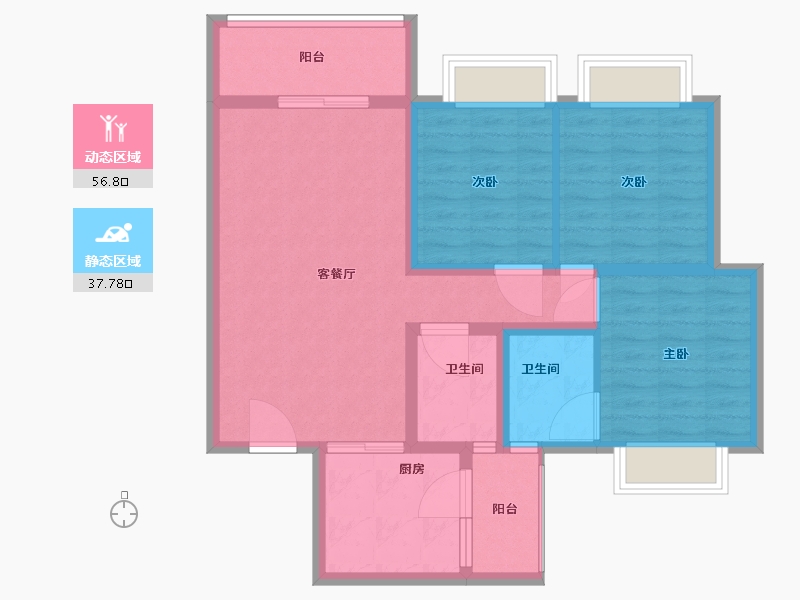 四川省-成都市-尚善居C区-84.00-户型库-动静分区