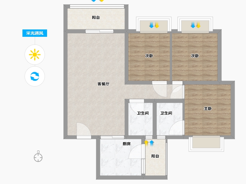 四川省-成都市-尚善居C区-84.00-户型库-采光通风