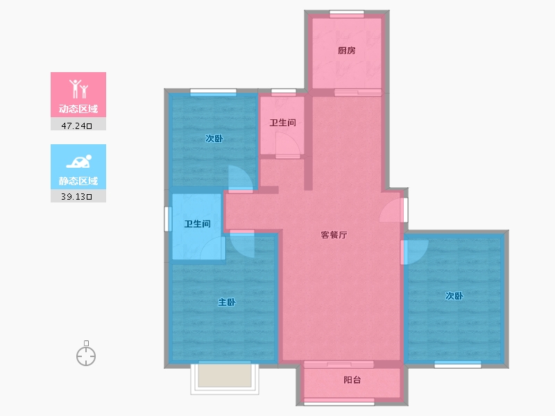 河北省-石家庄市-高邑县亿博华府-96.00-户型库-动静分区