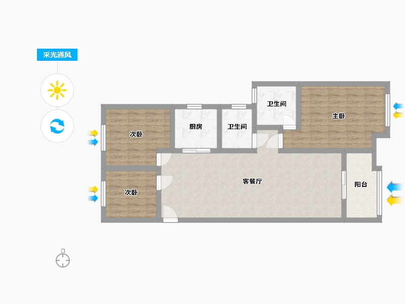 河北省-邯郸市-康翔如意壹号-93.56-户型库-采光通风