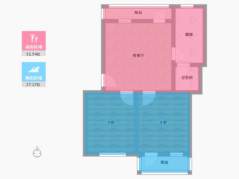 福建省-厦门市-电台山小区-54.00-户型库-动静分区