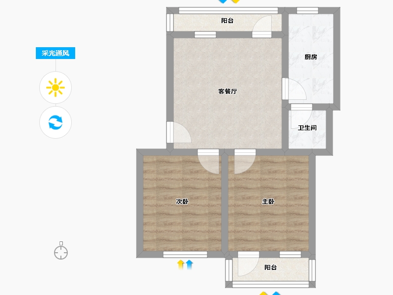 福建省-厦门市-电台山小区-54.00-户型库-采光通风