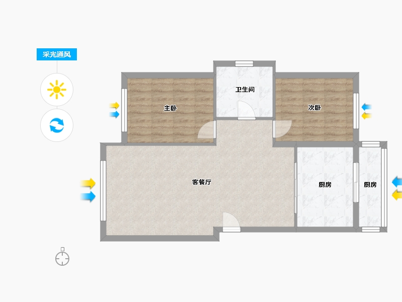 黑龙江省-齐齐哈尔市-盛翔新城-80.00-户型库-采光通风