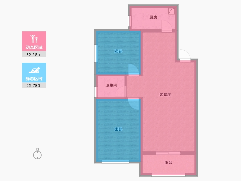 河北省-石家庄市-帝王国际万悦府-72.00-户型库-动静分区