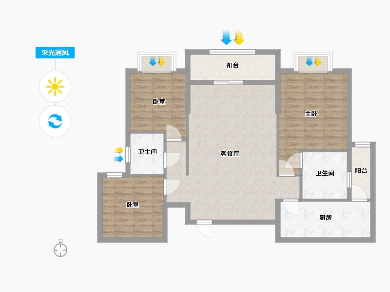 云南省-曲靖市-丽晶府-102.33-户型库-采光通风